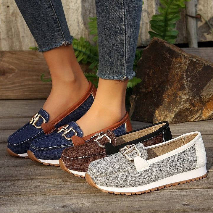 Damen Slipper-Loafer mit gepolstertem Komfortfußbett und rutschfester Profilsohle Mune Fashion