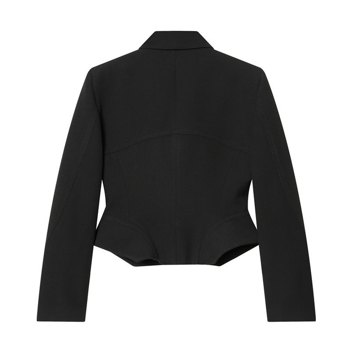 Women’s short blazer in sculpted look with dart seams and figure-flattering silhouette Mune Fashion