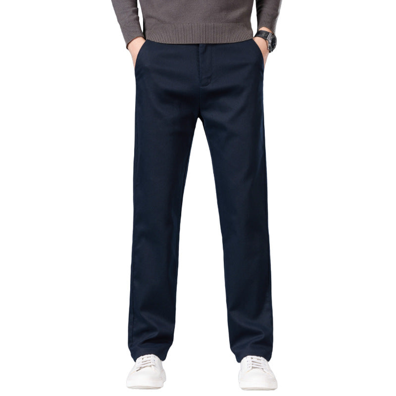 Men's straight-cut chino pants with elastic waistband and crease Mune Fashion