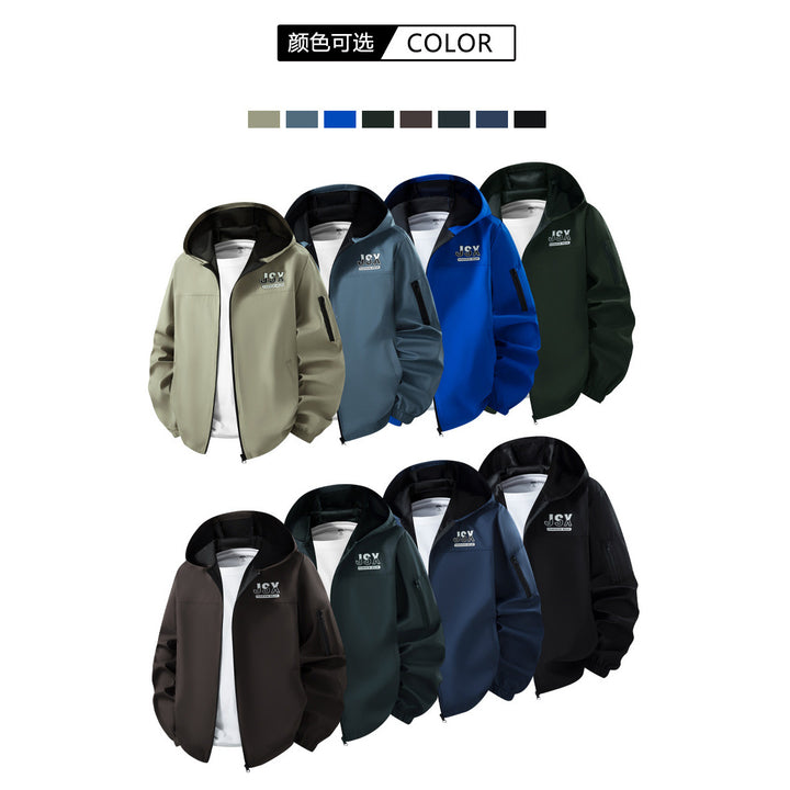 Men's sporty windbreaker jacket with hood Mune Fashion