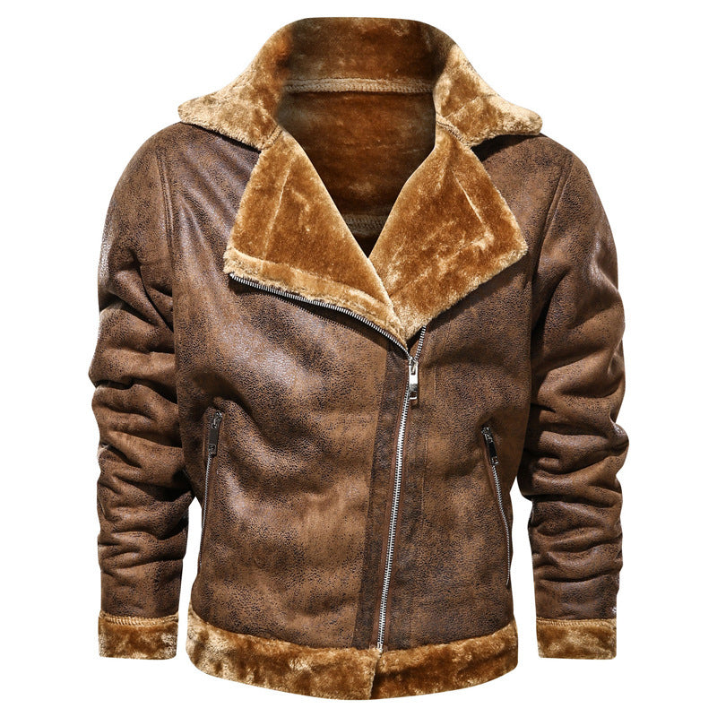Men's Fashionable Biker Jacket with Teddy Lining Mune Fashion
