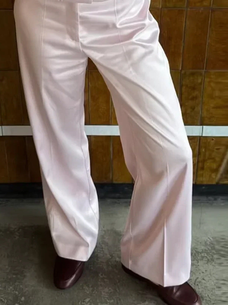 Women's High-Waist Palazzo Pants with Crease and Wide Leg Mune Fashion