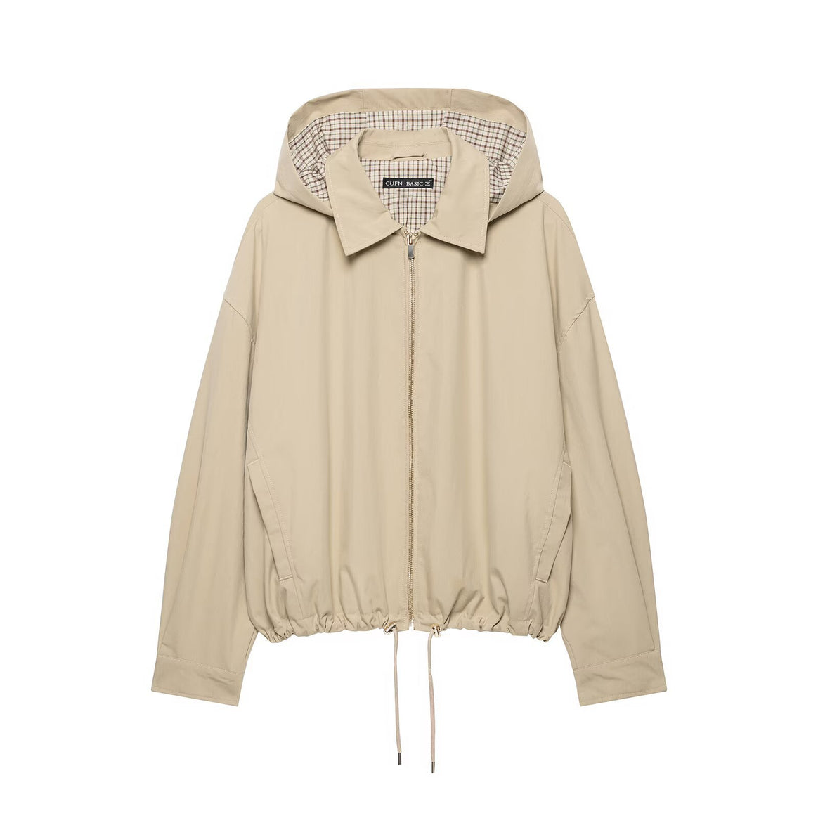Women's lightweight hooded jacket in oversized boxy cut with drawstring hem Mune Fashion