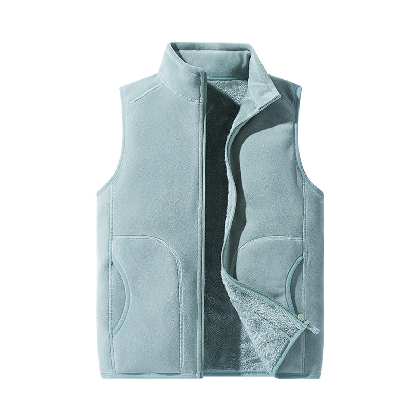 Women's lightweight microfleece vest with full zip, high collar, and soft teddy lining Mune Fashion