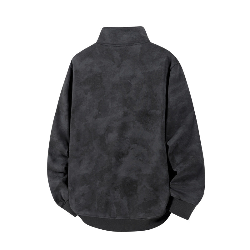 Unisex Oversize-Halfzip-Sweatshirt with Kangaroo Pocket and High Collar Mune Fashion