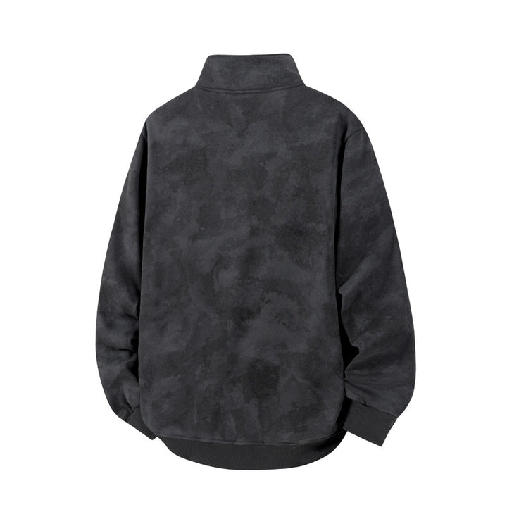 Unisex Oversize-Halfzip-Sweatshirt with Kangaroo Pocket and High Collar Mune Fashion