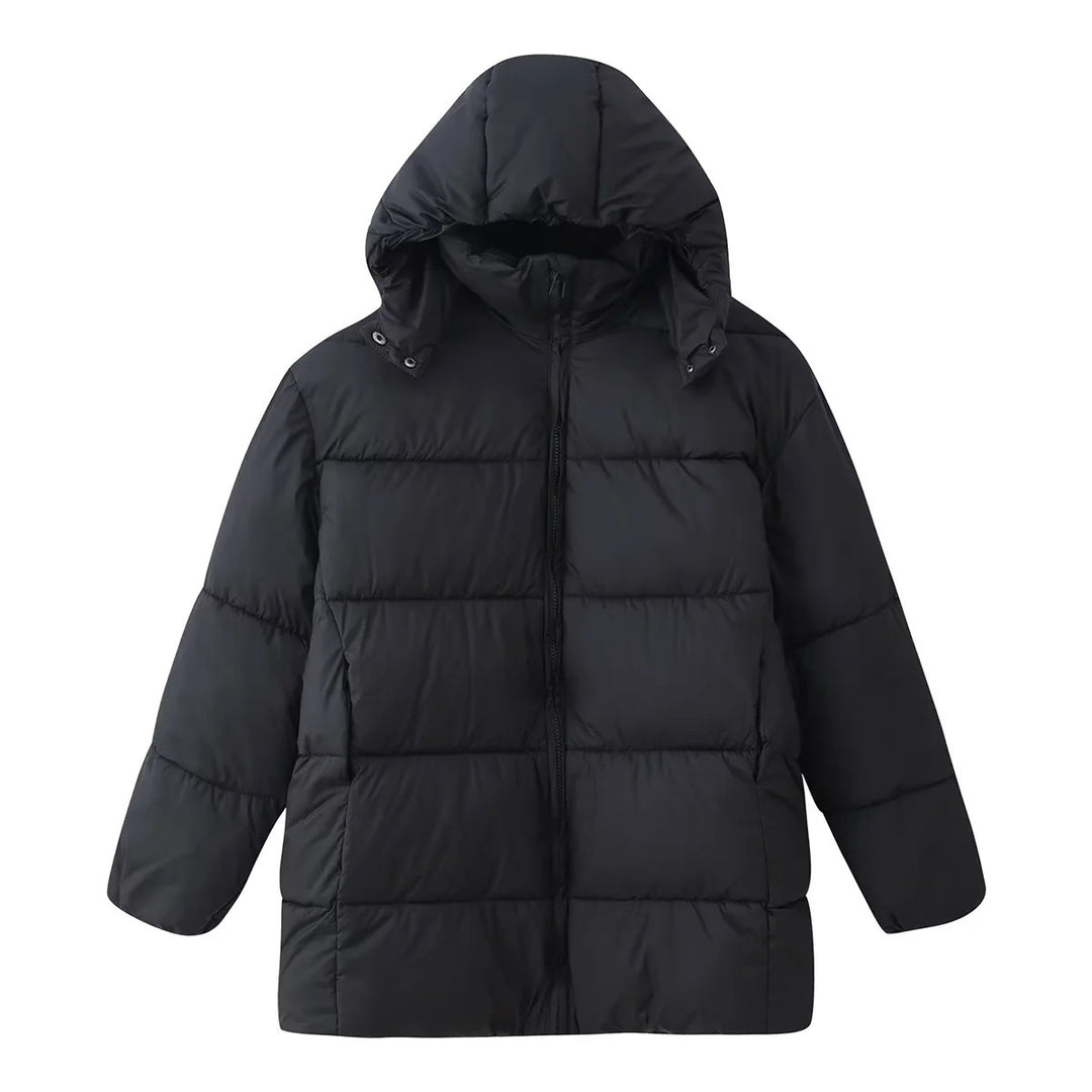 Women's oversized quilted jacket with hood and warming thermal lining Mune Fashion