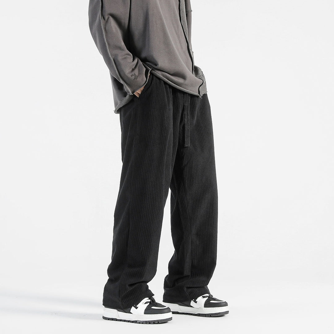 Men Wide-Cut Stripe Steel Pants Mune Fashion