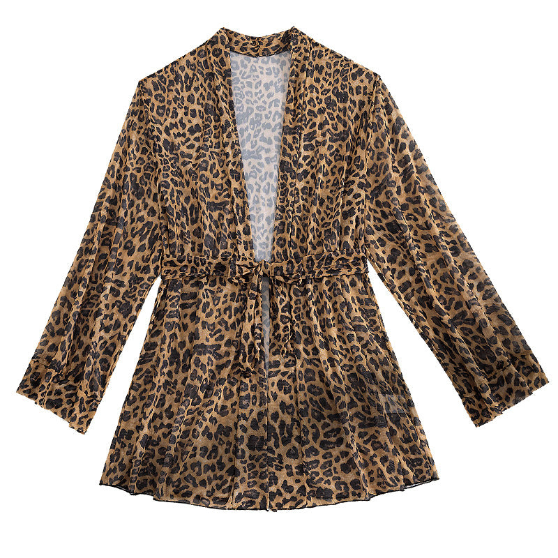 Women's airy beach cover-up with trendy leopard print Mune Fashion