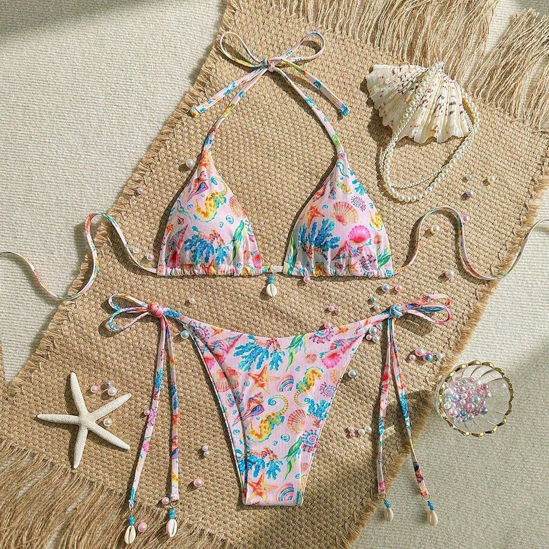 Women's Triangle Bikini with Shell Details Mune Fashion