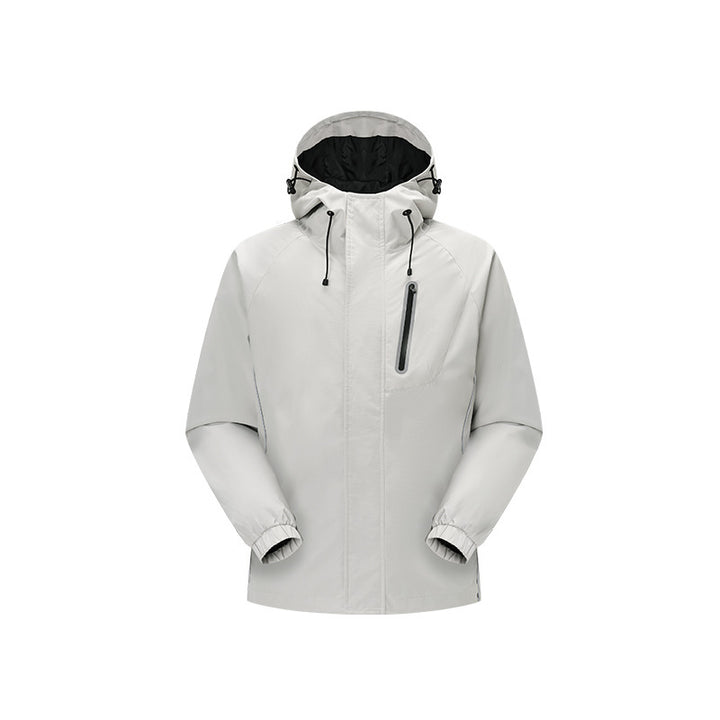 Men's windproof breathable rain and softshell jacket with adjustable hood and reflective inserts Drune