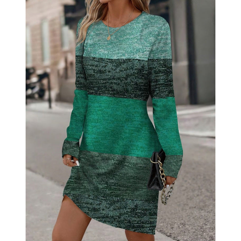 Women's Knit Dress with Fashionable Structured Pattern and Casual Cut Mune