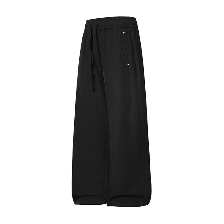 Women's Wide Palazzo Trousers with High Elastic Waistband & Drawstring Mune Fashion