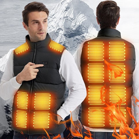 Men's Lightweight Quilted Thermal Vest with High Stand-Up Collar, Water-Resistant Outer Shell, and Two-Way Zipper Mune Fashion