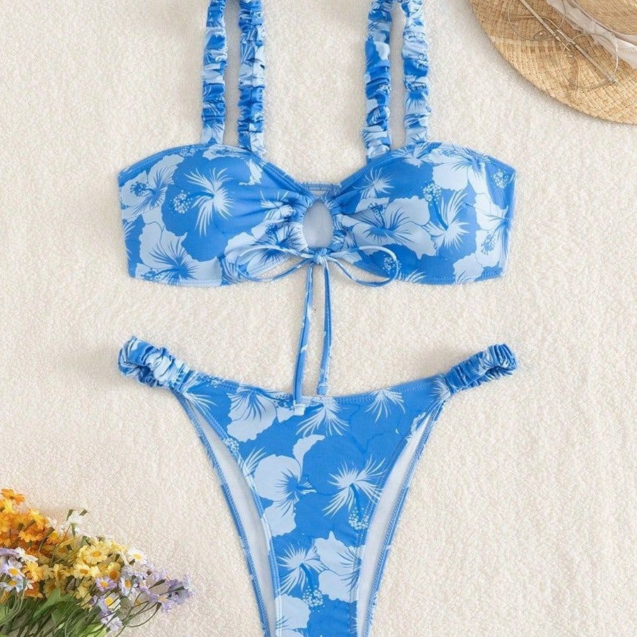 Women's High-Cut Bikini with Ruffle Details Mune Fashion