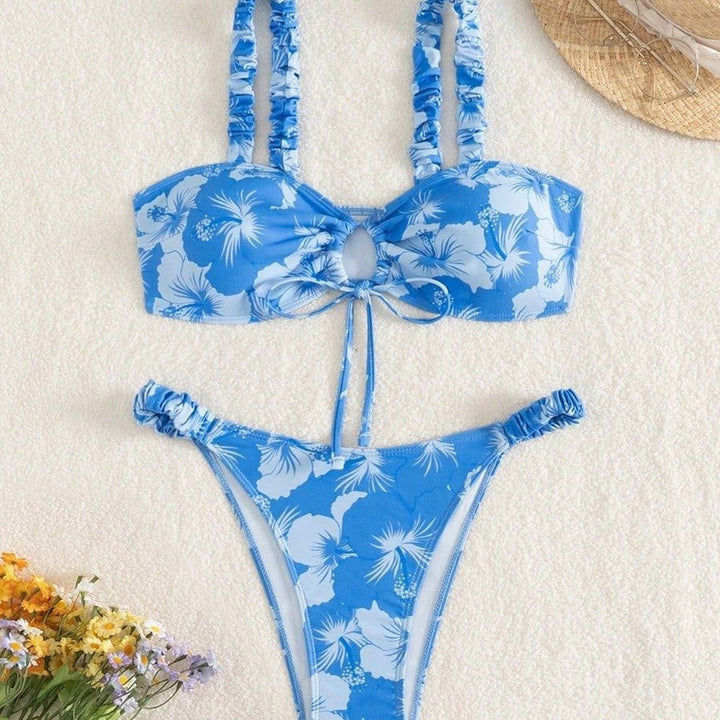 Women's High-Cut Bikini with Ruffle Details Mune Fashion
