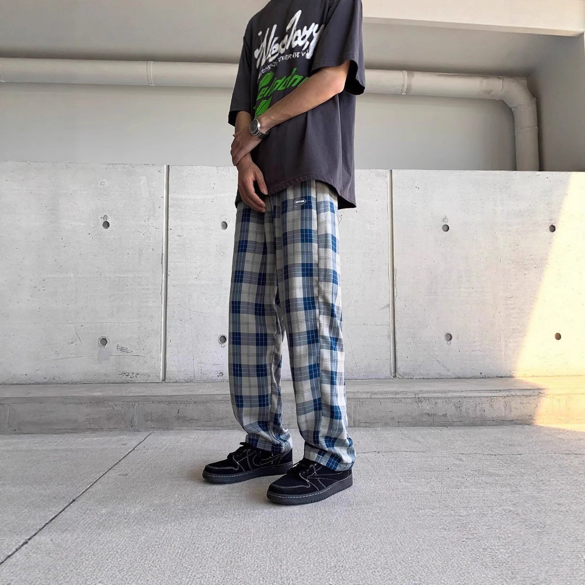Men's Casual Checkered Carrot Pants Mune Fashion