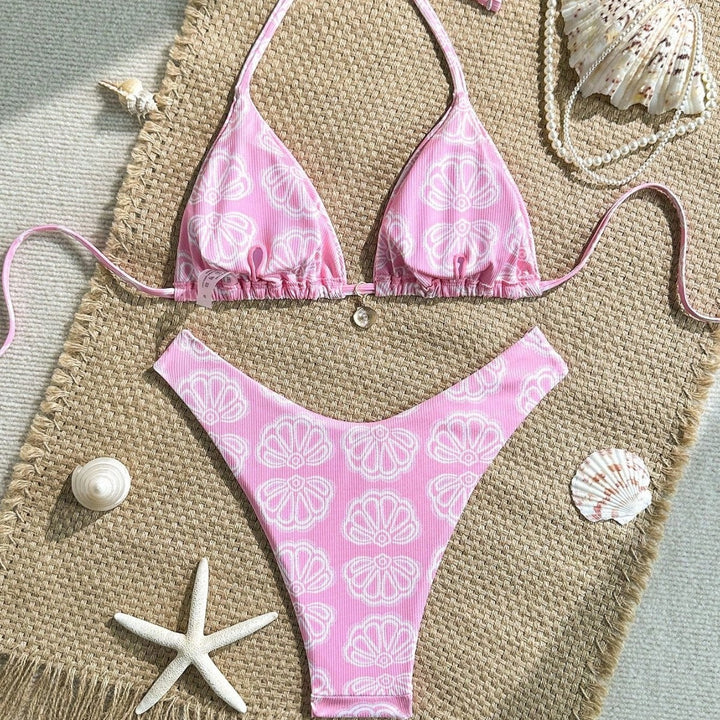 Women's Triangle Bikini with Floral Pattern and Comfortable Cut Mune Fashion