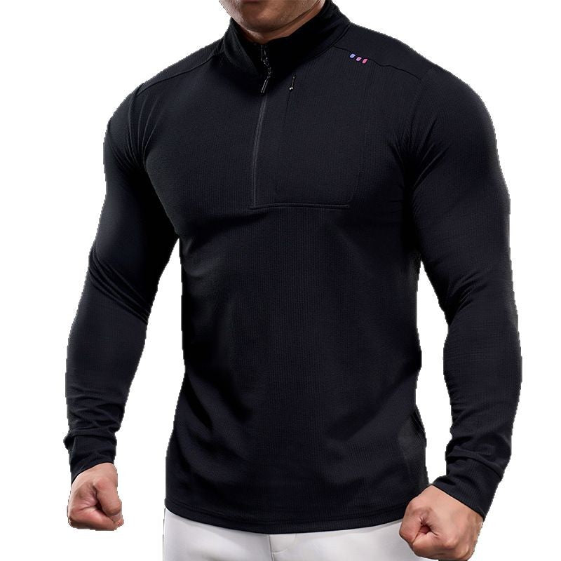 Men's Slim-Fit Thermal Long Sleeve with Stand-Up Collar and Chest Zip Mune Fashion