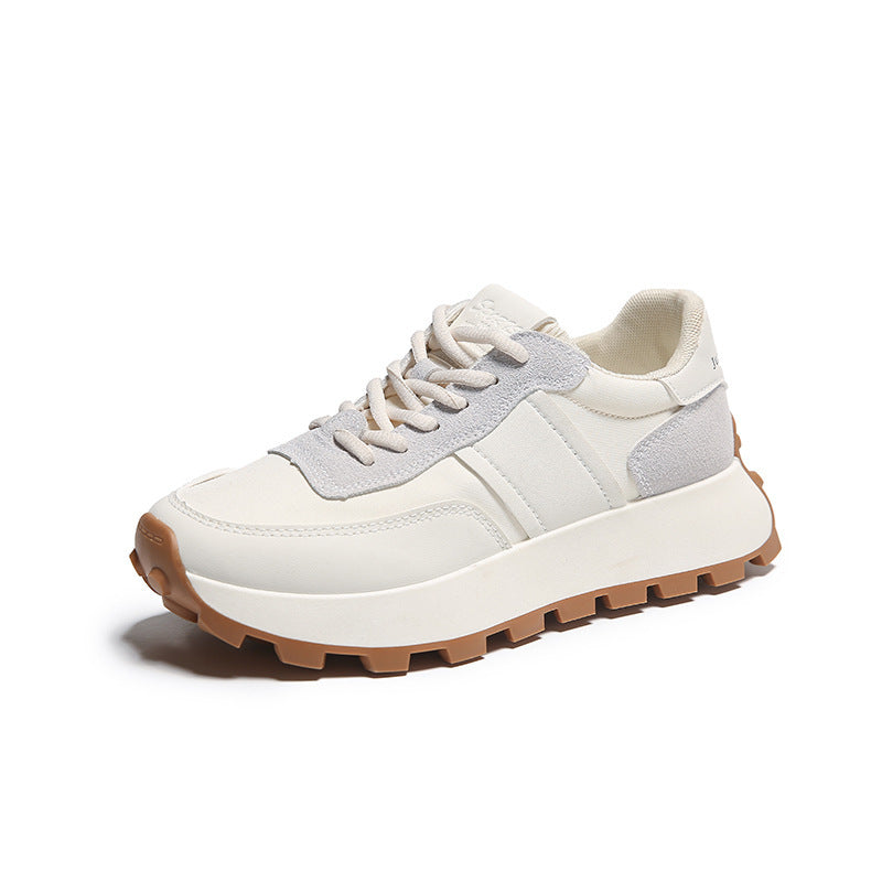 Women's Platform Casual Sneaker with profiled rubber sole and suede overlays Mune Fashion