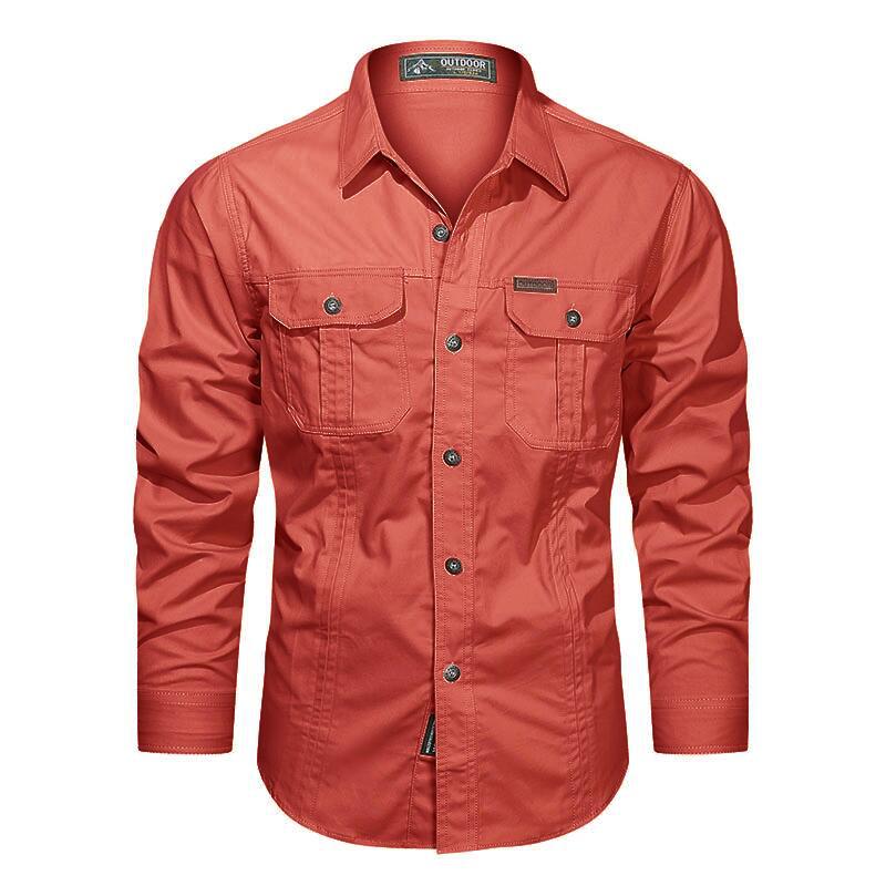 Men's western-inspired canvas shirt with ergonomic flap chest pockets and straight cut Mune Fashion