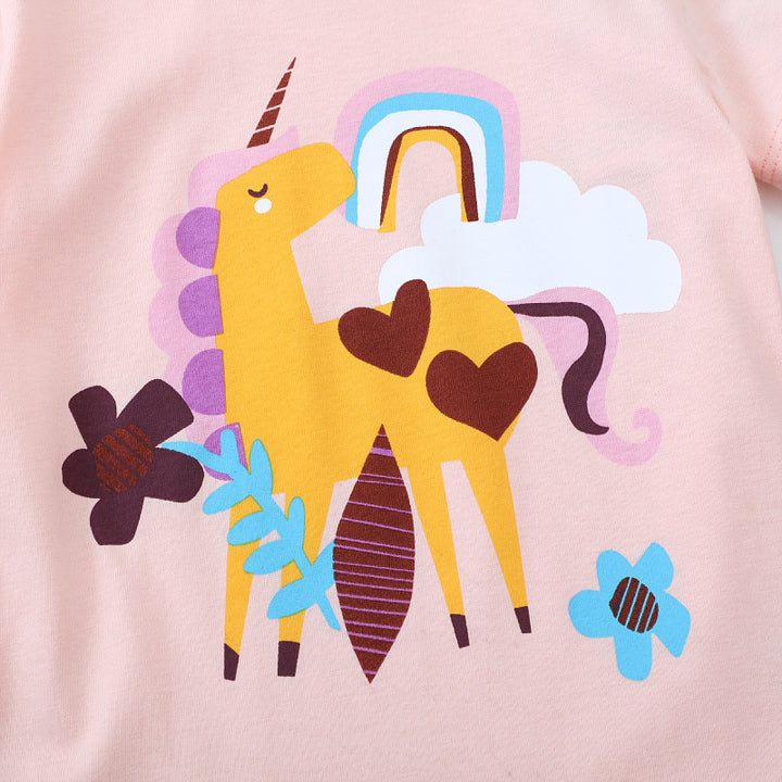 Girls T-shirt with colorful unicorn motif Mune Fashion