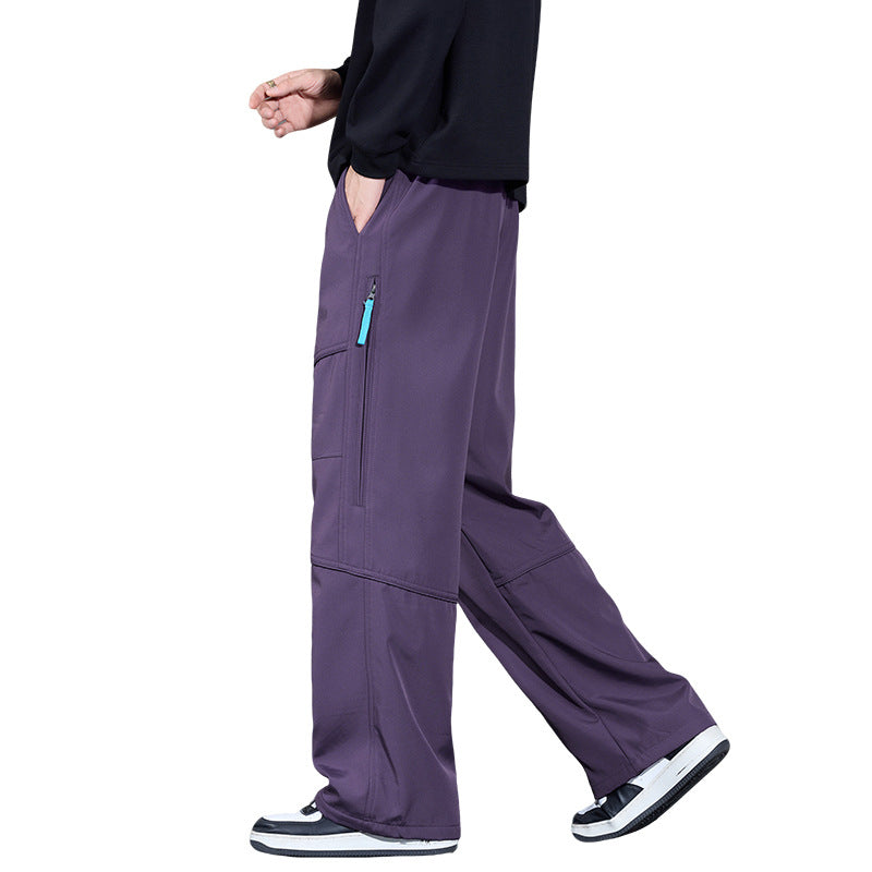 Men's Loose-Fitting Cargo Pants with Drawstring, Knee Panels and Multi-Pockets Mune Fashion