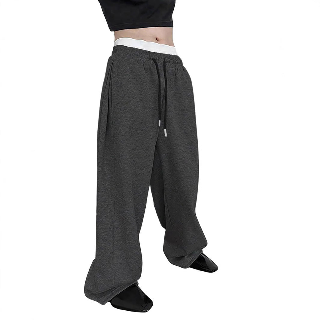 Unisex casual oversized jogging pants with elastic waistband and drawstring Mune Fashion