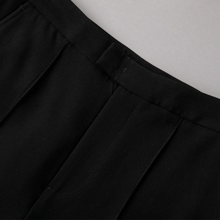Women's High-Waist Pants with Wide Flare and Crease Mune Fashion