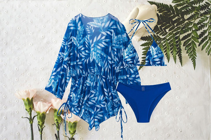Women's swimsuit with elegant V-neckline and playful palm print Mune Fashion