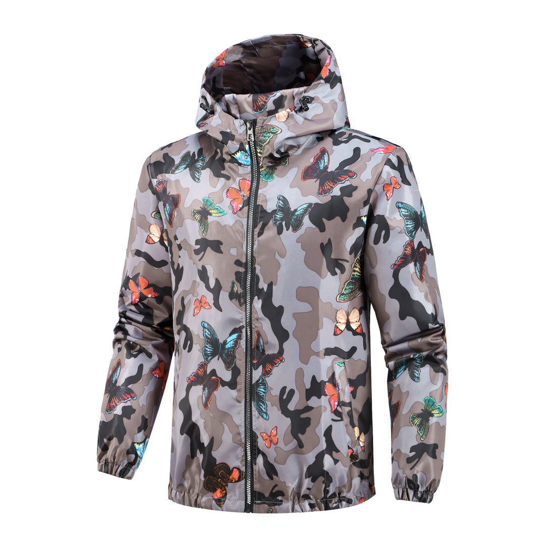 Women's Light Hooded Jacket with Floral Pattern Mune Fashion