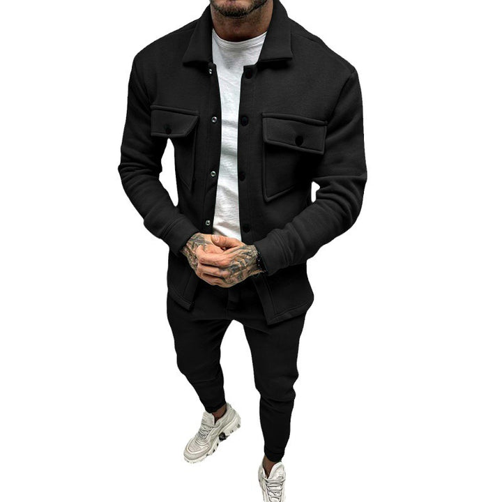 Men's overshirt and jogging pants set with patch flap pockets, ergonomic cut, and elastic waistband Mune Fashion