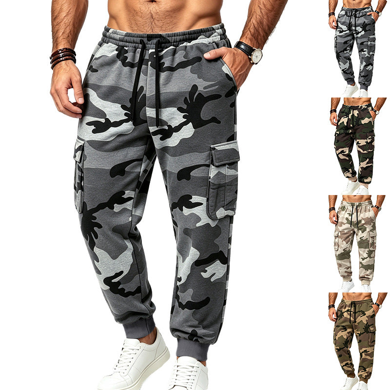 Men's cargo pants in jogger style with elastic waistband, drawstring, and multiple pockets Mune Fashion