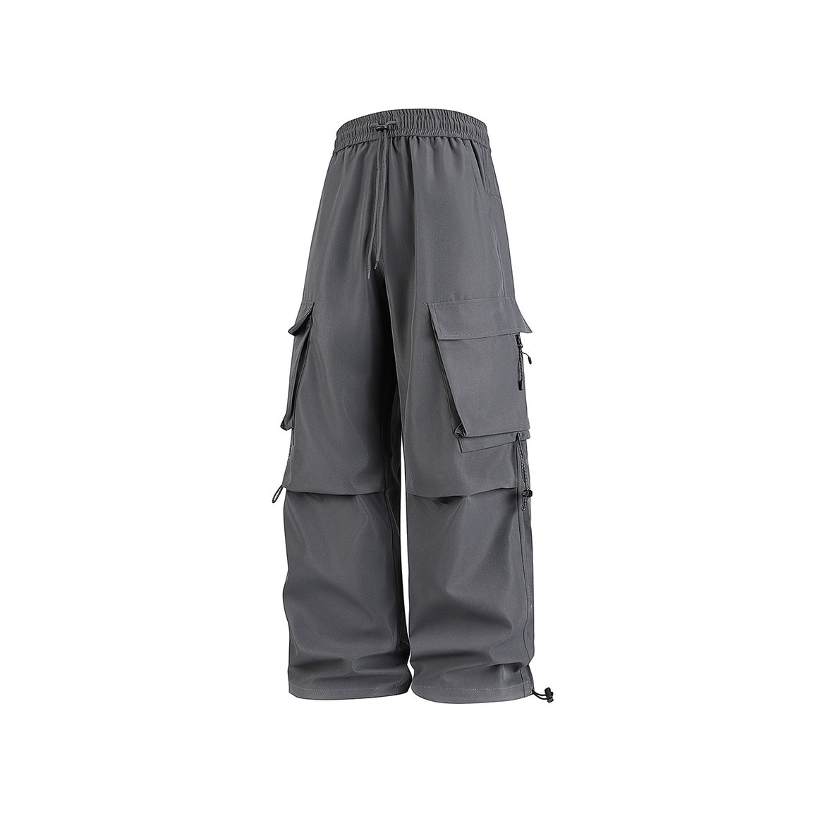 Herren Baggy‑Cargohose im Tech‑Utility‑Stil mit elastischem Tunnelzugbund, großen Klappfächern und Zipper‑Details Mune Fashion