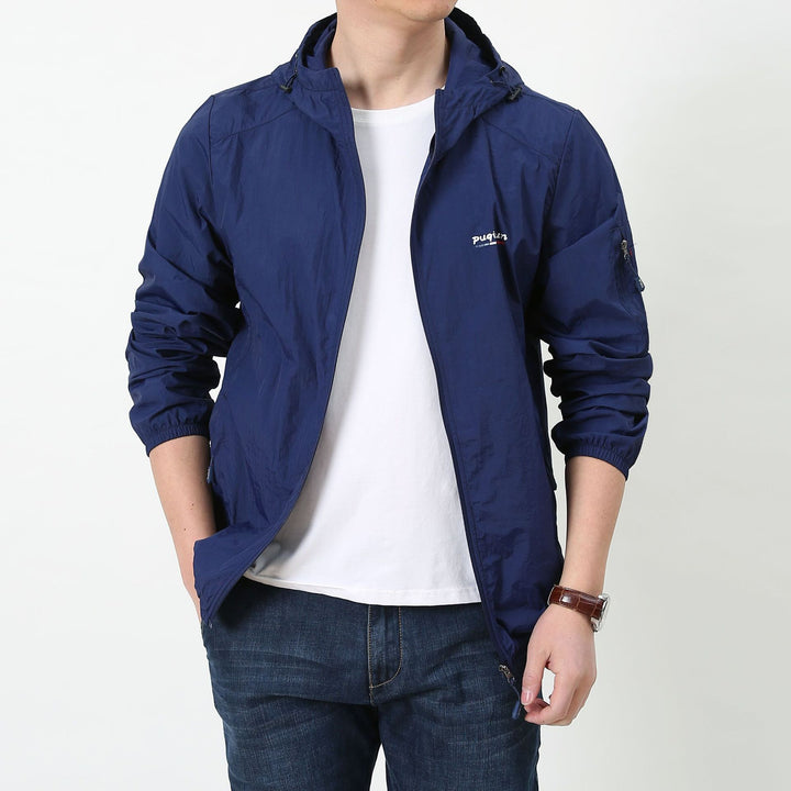 Men's Light Windbreaker Jacket with Adjustable Hood Mune Fashion 1787797828