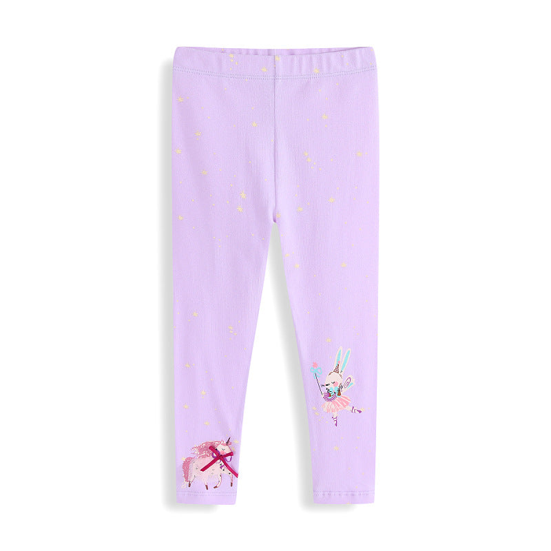 Girls leggings with playful unicorn and bunny pattern Mune Fashion