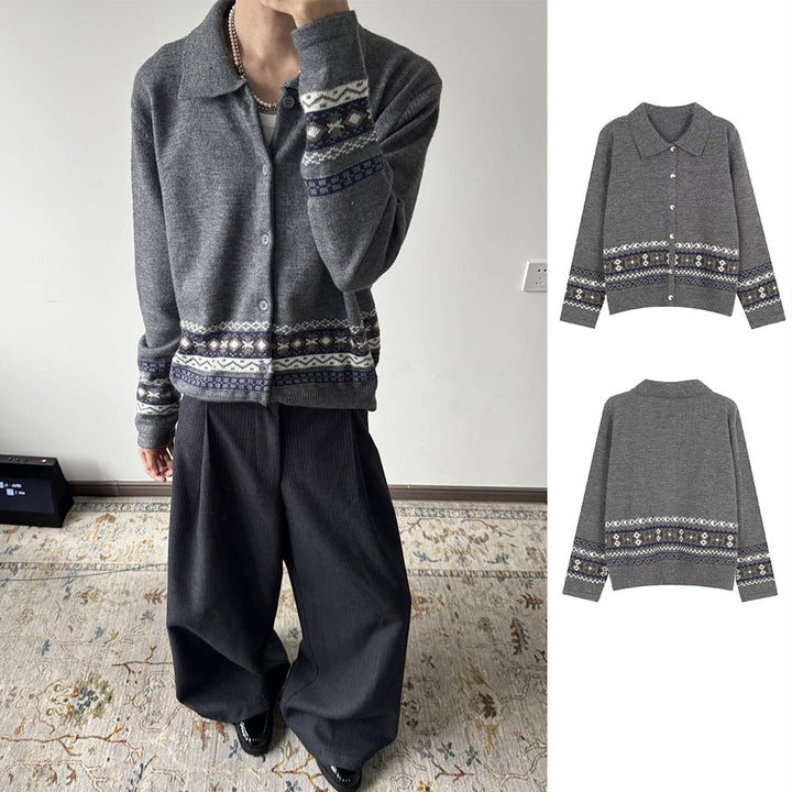 Men's Fashionable Cardigan with Graphic Pattern Print Mune Fashion