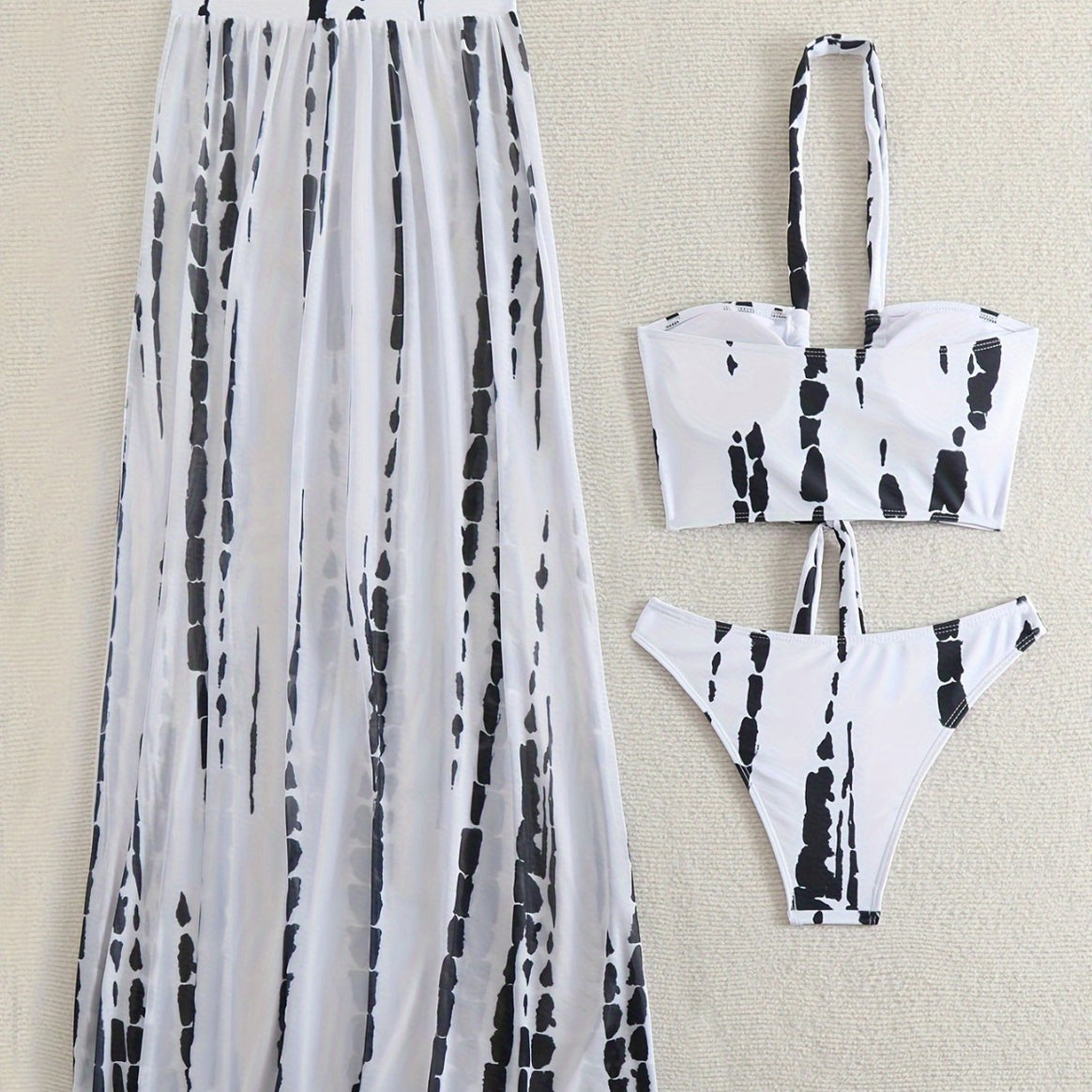 Women's bikini set with elegant wrap skirt and trendy triangle top Mune Fashion