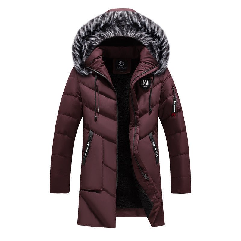 Men's longer quilted thermal parka with faux fur hood and teddy fleece lining Mune Fashion