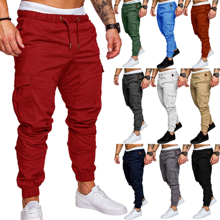 Men Tapered Cargo Jogger with elastic waistband, drawstring and pouch pockets Mune Fashion