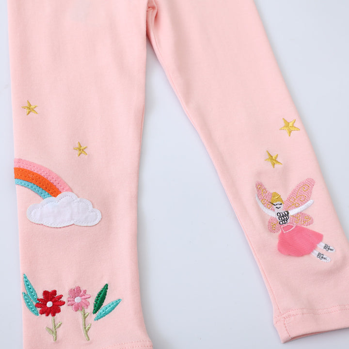Girls leggings with playful fairy and rainbow design Mune Fashion