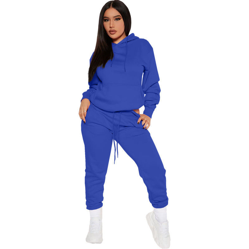 Women's two-piece lounge set with hoodie and high-waist jogging pants made of soft French Terry Mune Fashion