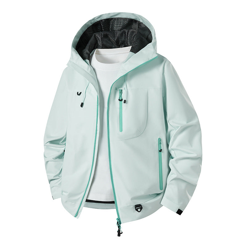 Men's Technical Softshell Hoodie Jacket with Water-Repellent Membrane and Mesh Lining Mune Fashion