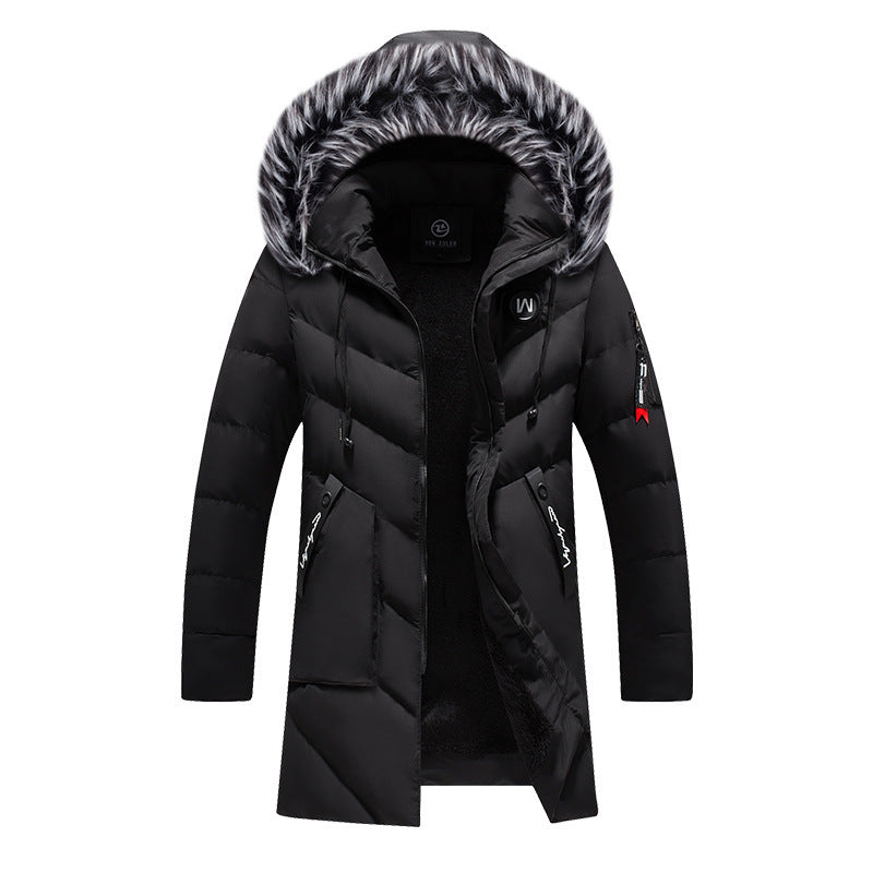 Men's longer quilted thermal parka with faux fur hood and teddy fleece lining Mune Fashion