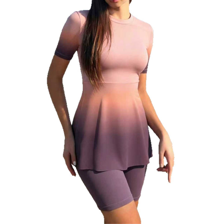 Ladies stylish UV protection swimsuit with peplum design Mune Fashion