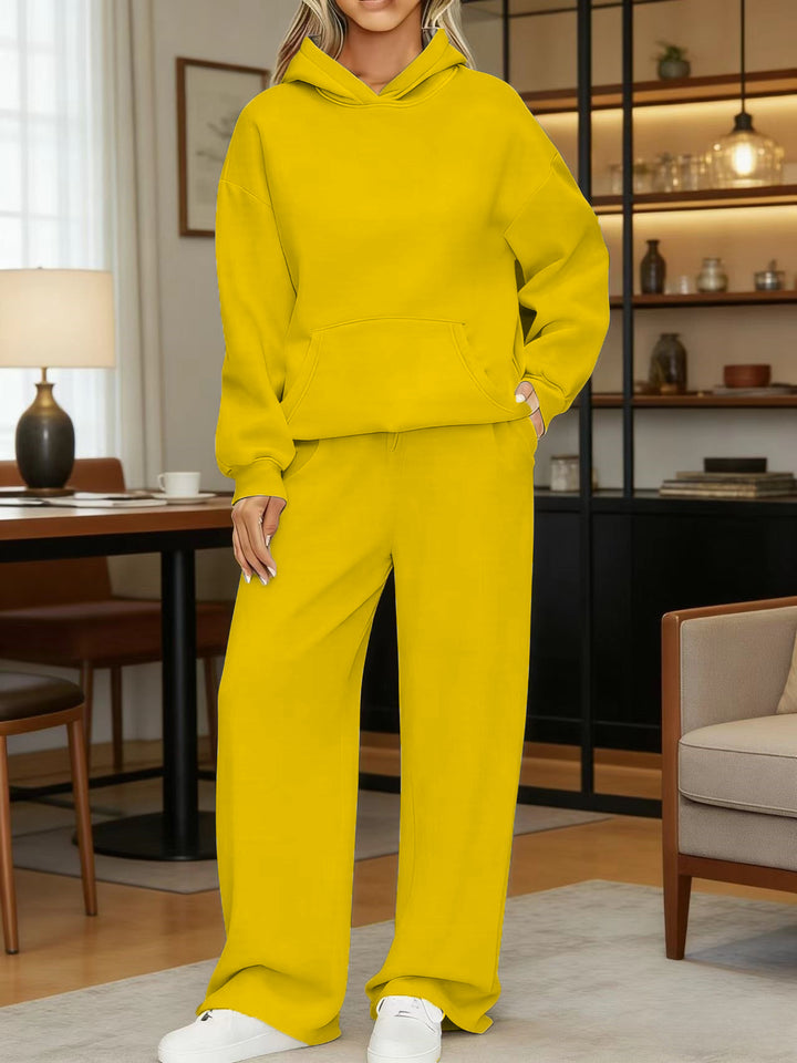 Women's cozy oversized hoodie and wide jogger pants set Mune Fashion