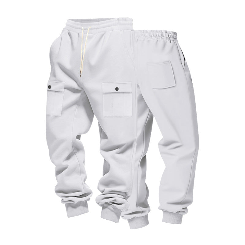 Men's cargo joggers with flap pockets, drawstring waistband, and ribbed ankle cuffs Mune Fashion