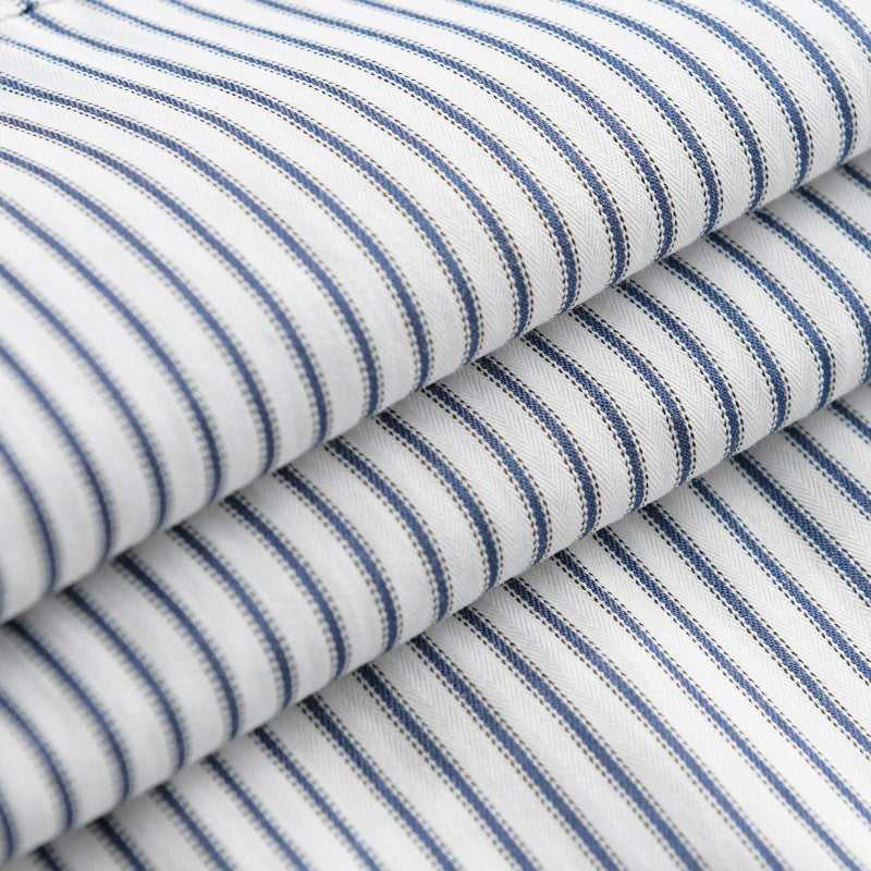 Men Striped Overshirt Shirt with Chest Pocket and Tonal Logo Embroidery Mune Fashion