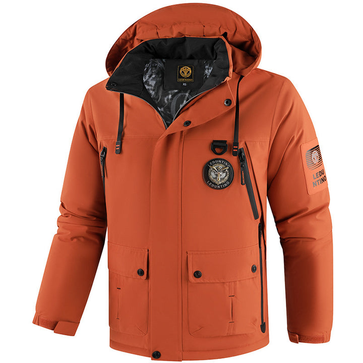 Men's urban softshell parka with detachable hood, concealed two-way zipper and breathable thermal lining Mune Fashion