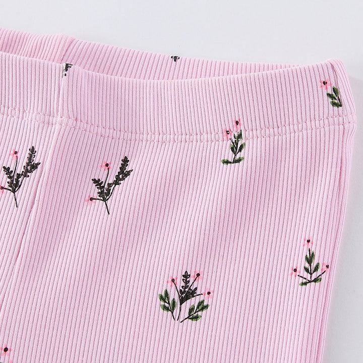 Girls Flared Leggings with Floral Pattern Mune Fashion
